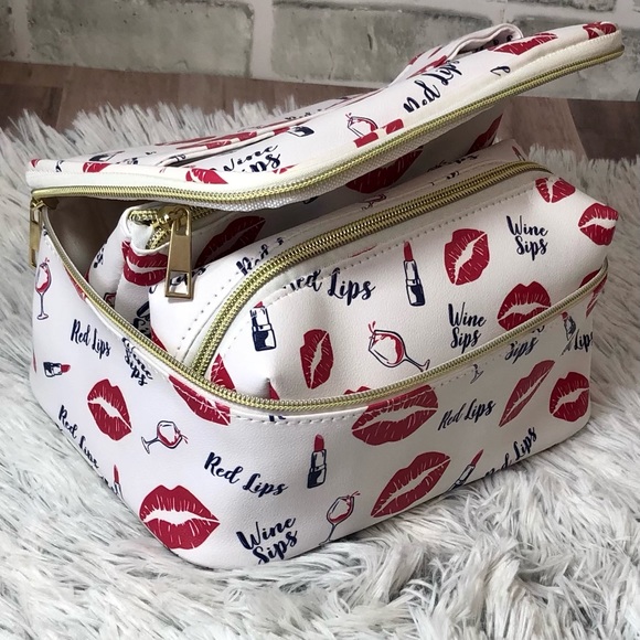 Etereauty 3 - Piece Make-up Bag Set - Lips & Sips - Picture 6 of 14